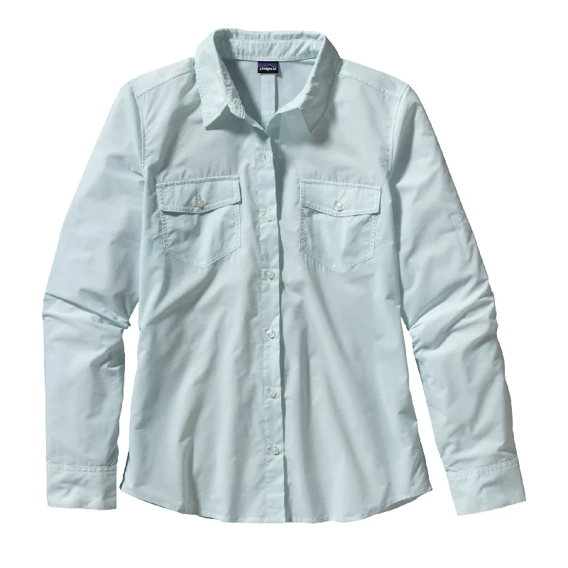 Women's Blouse with Shirt CollarW's Long-Sleeved Overcast Shirt