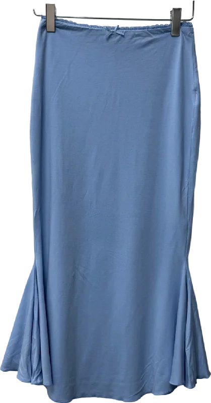 Women's Blended SweatersOh Polly Modal Bow-detail Mid-rise Midi Skirt In Sky Blue UK 8