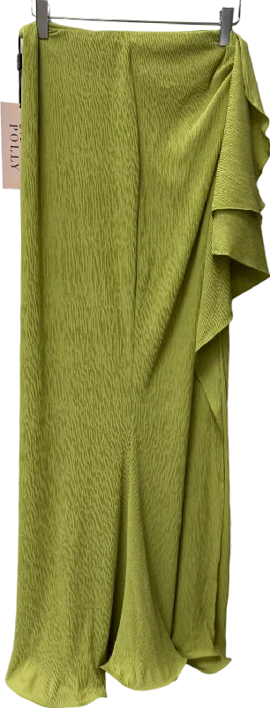 Women's Collarless Design SweatersOh Polly Ruffle-trim Maxi Skirt In Olive Green UK 8