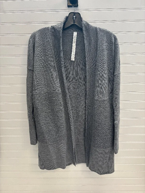 Women's Low Collar SweatersSweater Cardigan By Lululemon In Grey, Size: 2