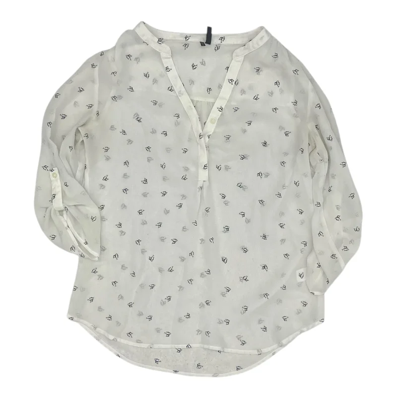 Women's Blouse with Shirt CollarBlouse Ls By Maurices In White, Size:S