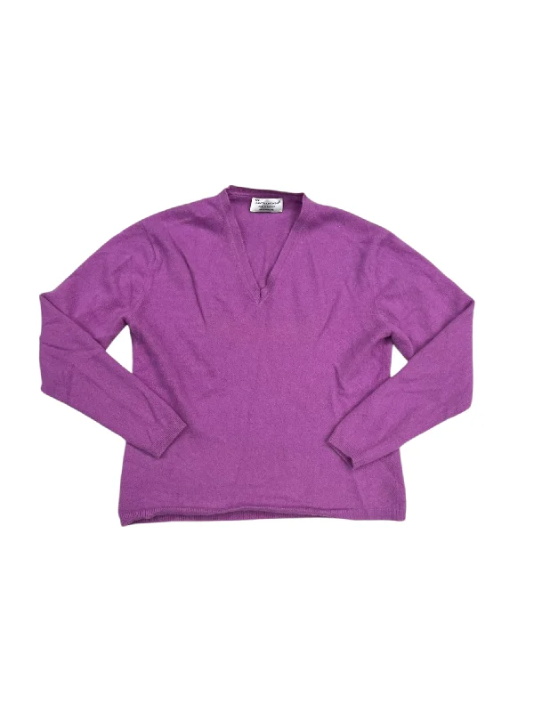 Women's Lapel Collar SweatersSweater By HAWICK KNITWEAR In Purple, Size: S