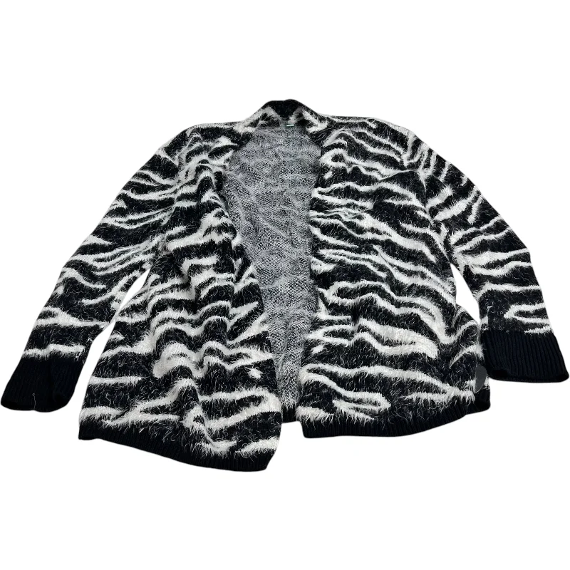 Women's Longline SweatersSweater Cardigan By Susina In Black & White, Size: S