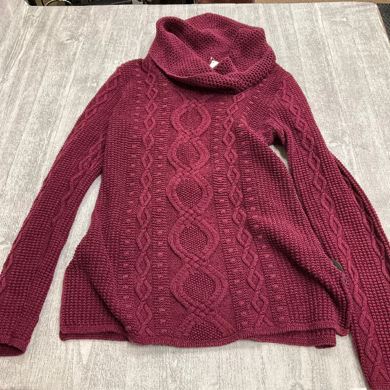 Women's Collarless Design SweatersSweater By Jeanne Pierre In Maroon, Size: S