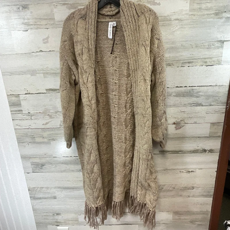 Women's Loose Fit SweatersSweater Cardigan By Grace and karma  In Tan, Size: Xs