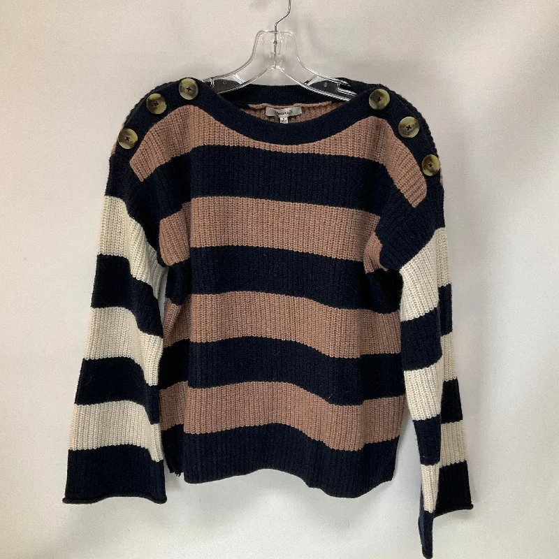 Women's Linen Blend SweatersSweater By Madewell In Striped Pattern, Size: S