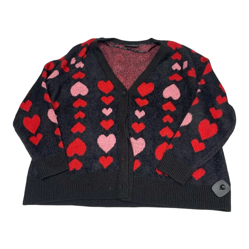 Women's Estonian Wool SweatersSweater Cardigan By Lane Bryant In Black & Red, Size: 1x