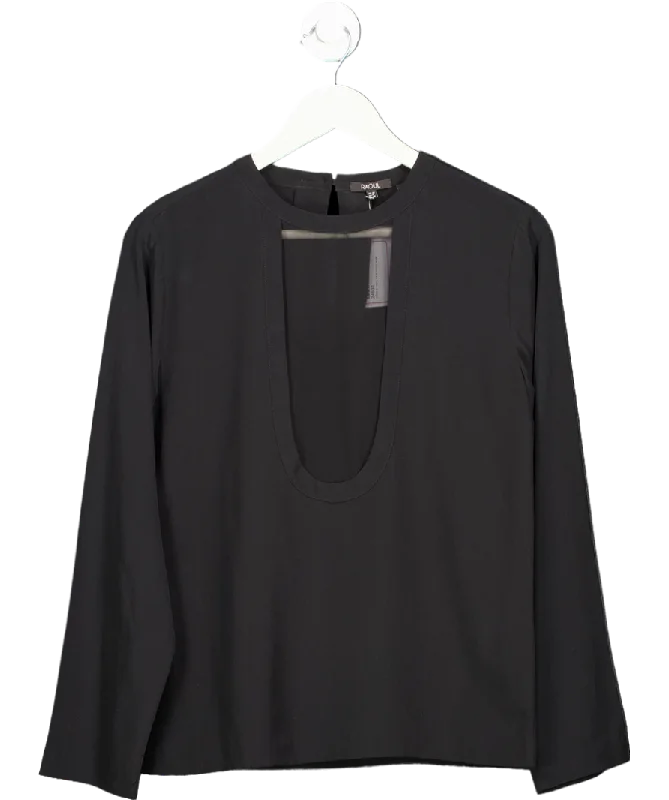 Women's Zip-Up SweatersRaoul Black Long Sleeve Silk Blouse UK 10