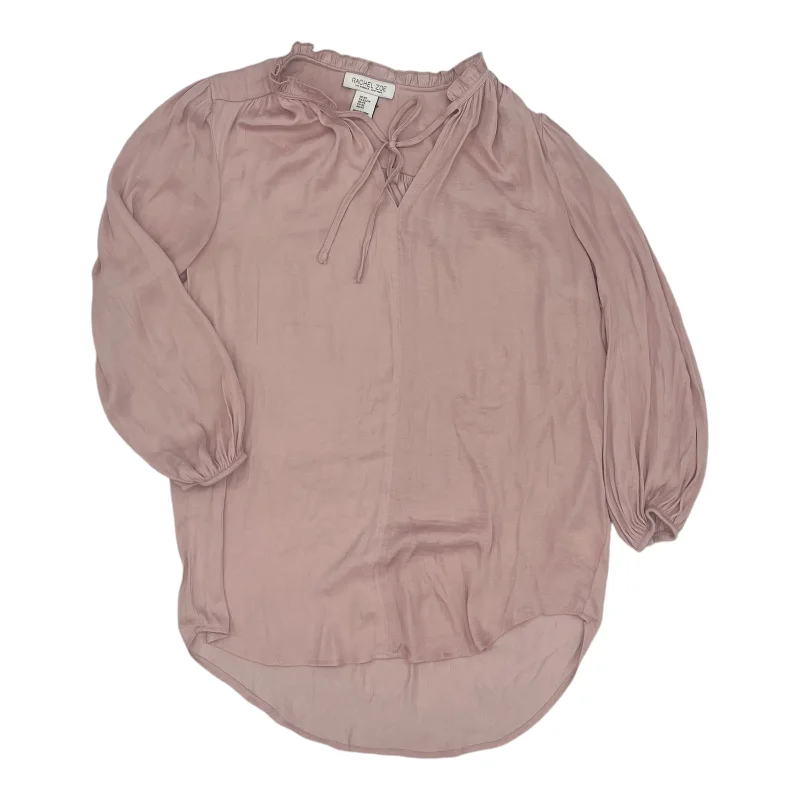 Women's Blouse with Collarless DesignBlouse Ls By Rachel Zoe In Pink, Size:Xs