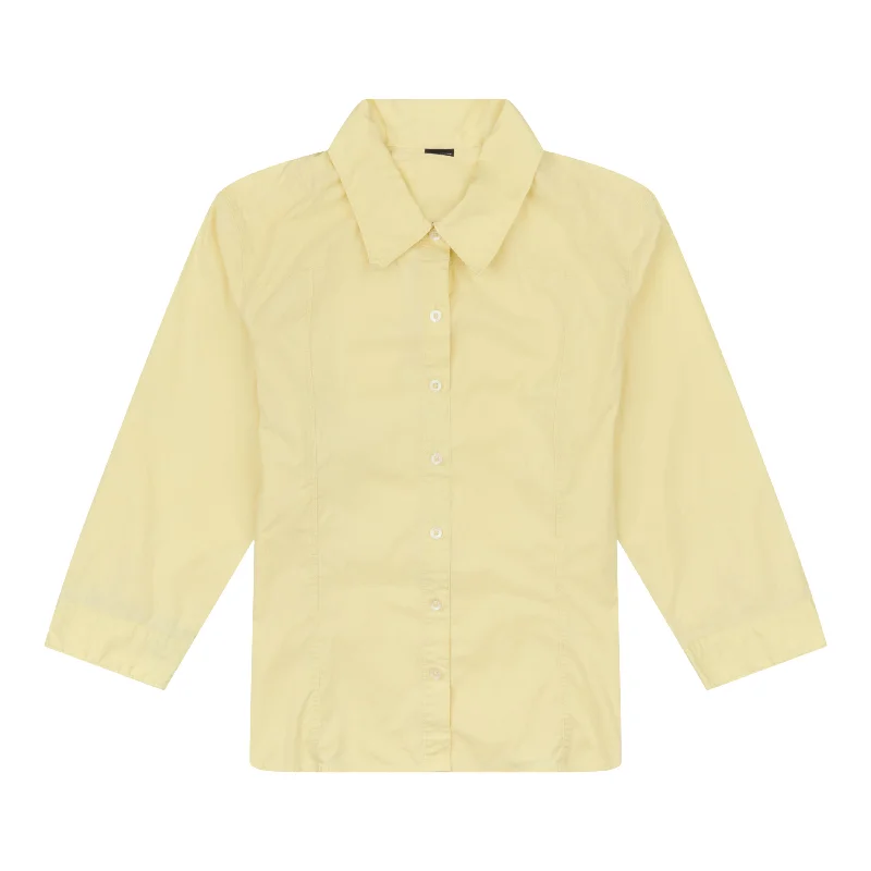 Women's Blouse with Lapel CollarW's 3/4-Sleeved Stretch Comfort Shirt