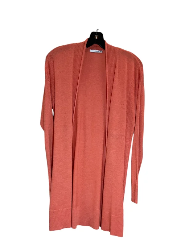 Women's Wide Collar SweatersCardigan By Staccato In Orange, Size: S