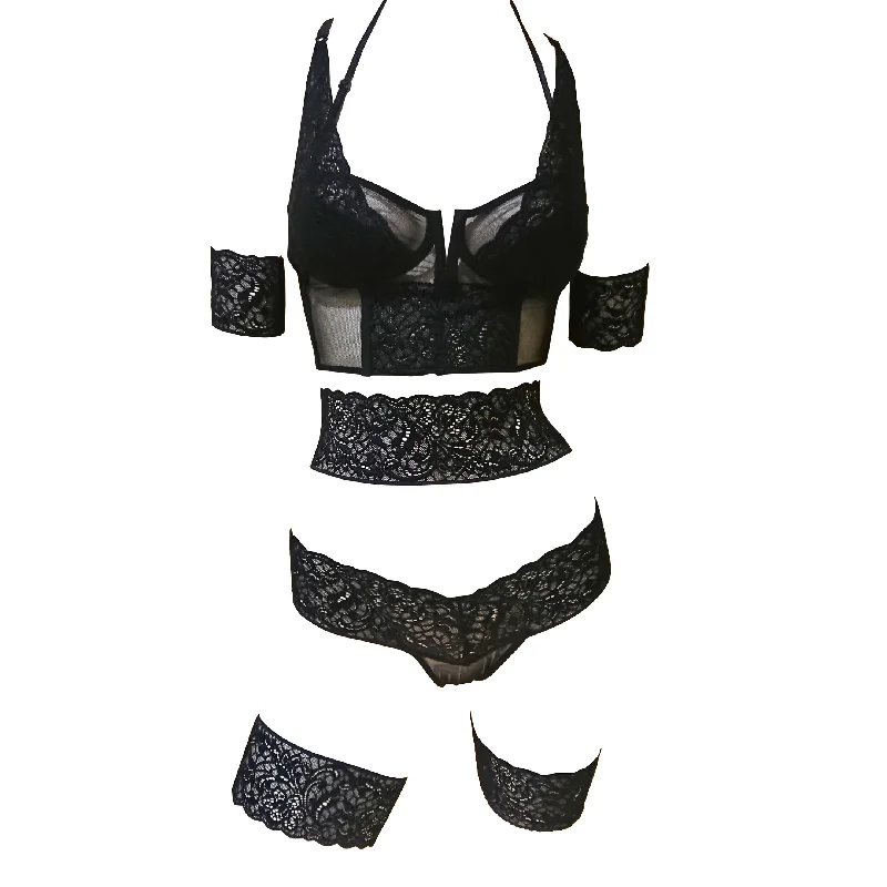 plus-size wireless mastectomy brasAdamo Opus 7-Piece Lingerie Set (Convertible Longline Bra, Lace-Top Ruched Bikini Cut Panty, Accessory Bands & Garters)