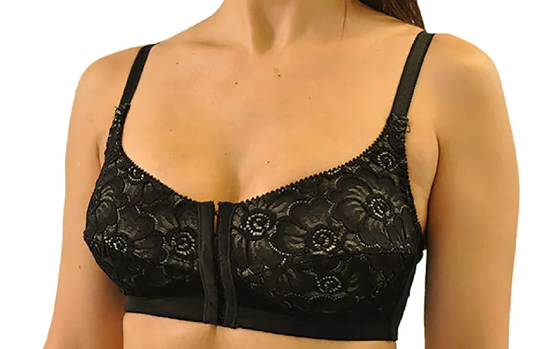 lightweight sports bras for runningNearly Me Post Mastectomy Lumpectomy Front Closure Pocket Lace Bra Evette #9323