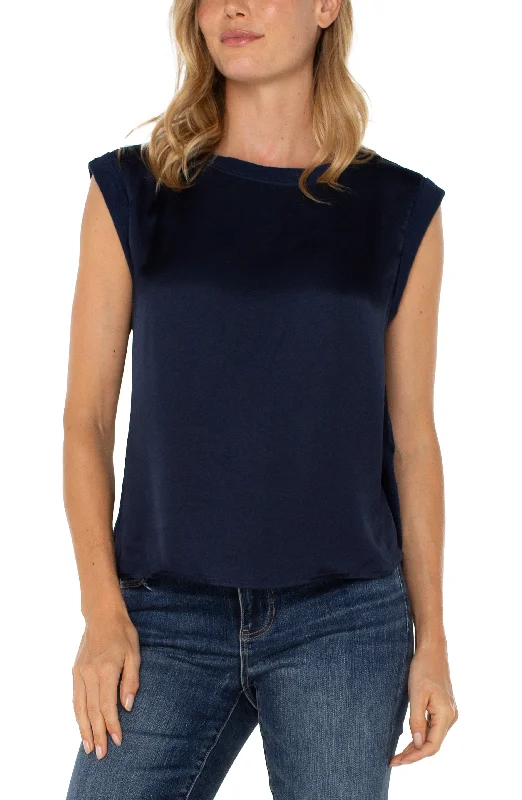 Women's Jodhpurs with Long LengthSLEEVELESS WOVEN KNIT TOP