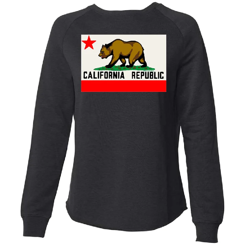 Women's Hooded Sweatshirts with Low WaistCalifornia Republic Original Bear Flag Super Soft Crewneck Sweater