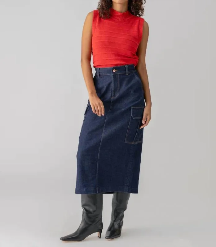 Women's Tiered SkirtsEssential Cargo Midi Skirt In Magnetic