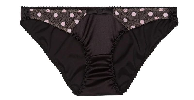 minimalist seamless brasBlack Stretch-Silk with Pink Polka Dot Tulle Briefs