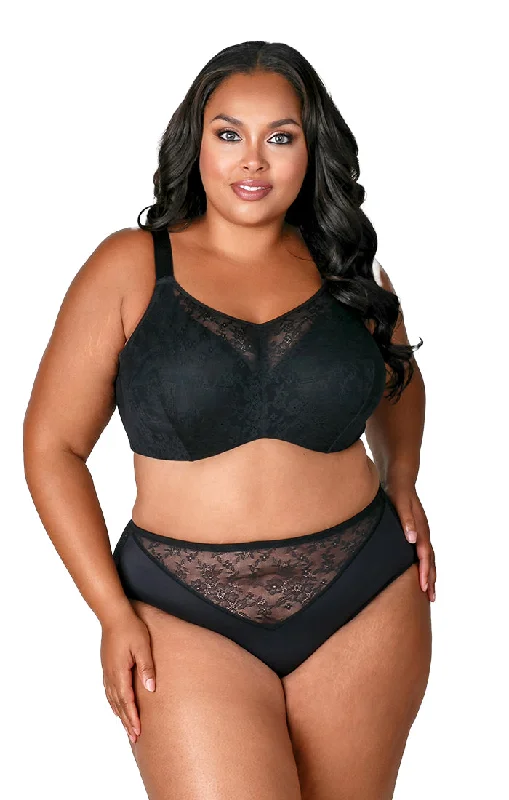 high-compression shapewear for weddingsCurvy Chic Lace Cami Underwire Bra 2101 Black