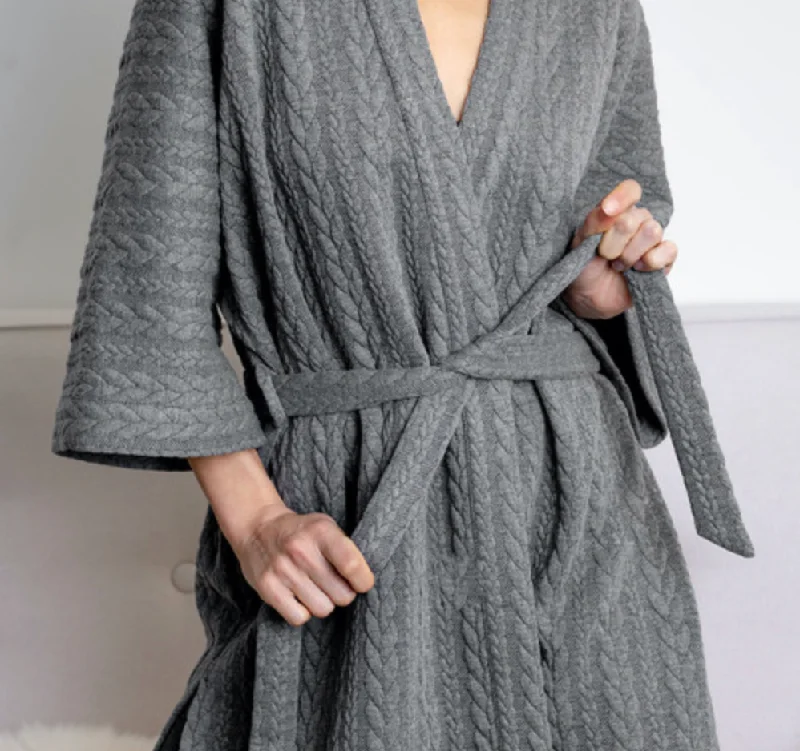 stretch lace bodycon dressesCozy Wellness Robe in Grey