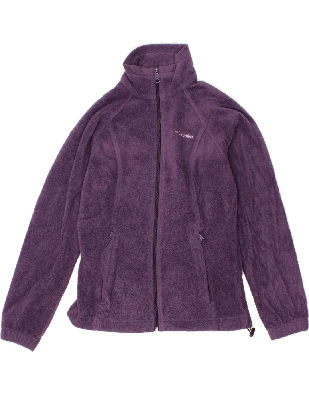 Women's Button-Up CoatsCOLUMBIA Womens Fleece Jacket UK 6 XS Purple Polyester