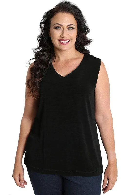 Women's Jodhpurs with ElasticVikki Vi Classic Black V-Neck Tank