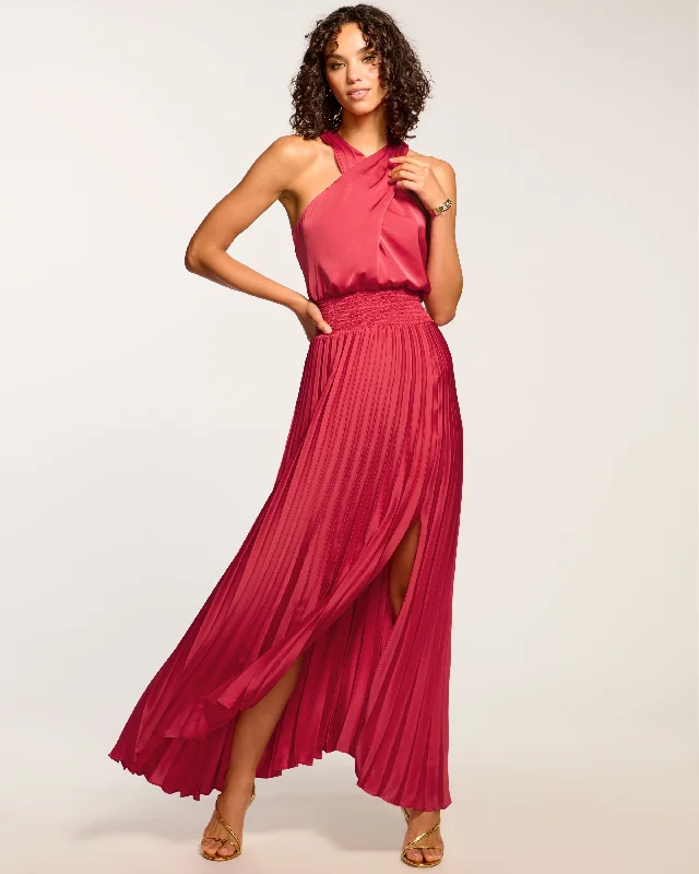 Women's Shawl Collar DressesArina Halter Maxi Dress