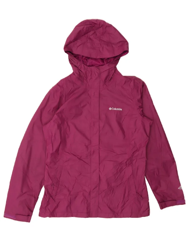 Women's Rain CoatsCOLUMBIA Womens Hooded Rain Jacket UK 14 Medium Purple Nylon