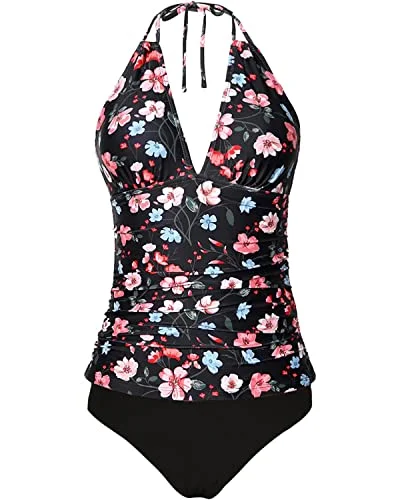 Tummy Control Two Piece Swimsuits Plus Size Tankini