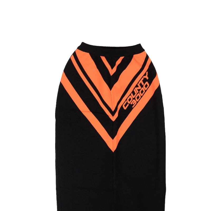 Women's Shirt Collar SkirtsMarcelo Burlon Knit Diagonal Tube Midi Skirt - Black/Faded Orange