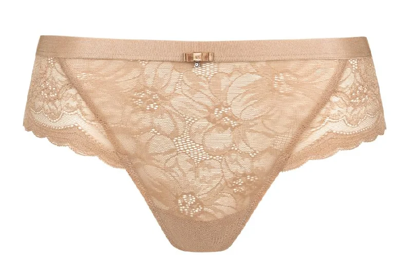 seamless modal fiber high-waisted pantiesEVELYN String 22194 SA sweet almond