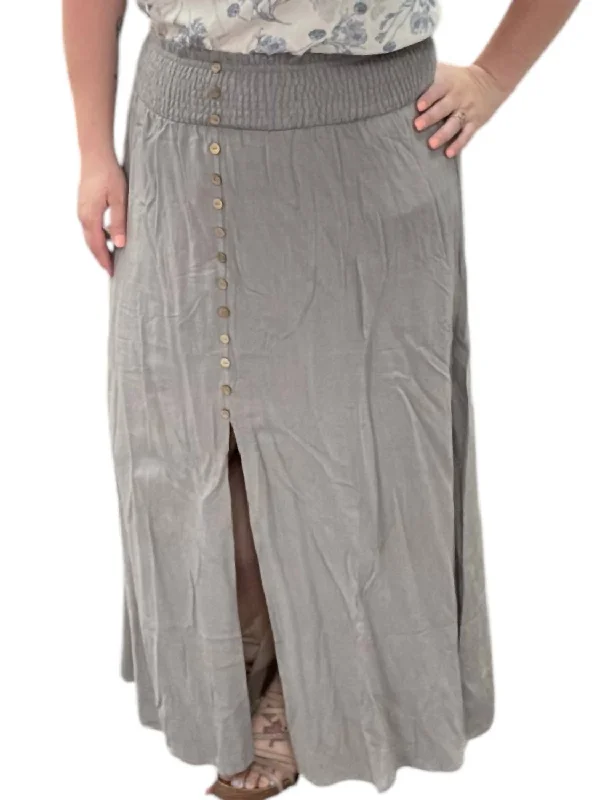 Women's Ruffled SkirtsSmock Front Skirt In Grey