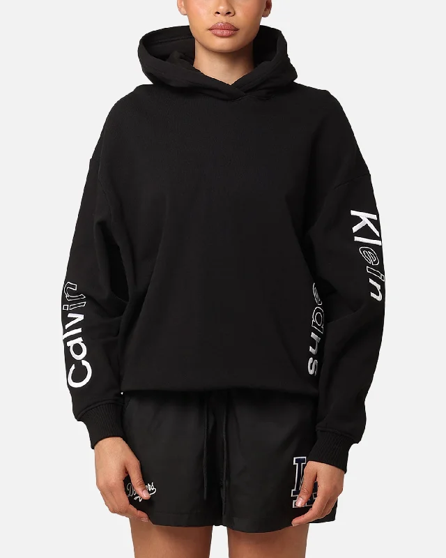 Women's Hooded Sweatshirts with Patch PocketsCalvin Klein Women's Multi Placement Logo Hoodie Black