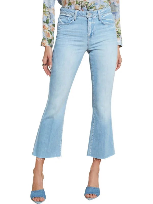 Women's Jodhpurs with Collarless DesignKendra Crop Flare Denim Jeans In Olympia