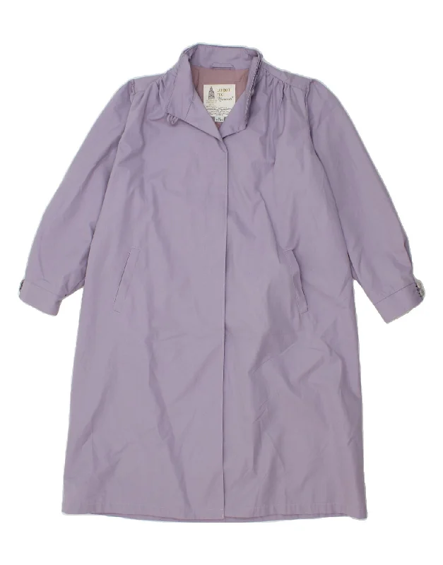 Stylish Women's CoatsLONDON FOG Womens Petite Trench Coat UK 14 Large Purple Polyester