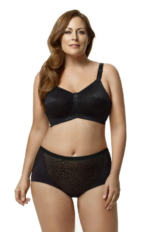 seamless lace low-rise pantiesLeopard Lace Softcup 1203 Black