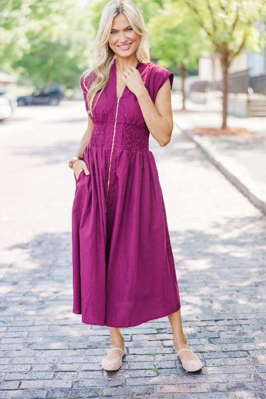 Women's Pencil DressesSee You There Merlot Midi Dress