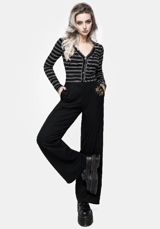 Women's Jodhpurs with V-Shaped HemCleome Floral Spiderweb Embroidered Trousers