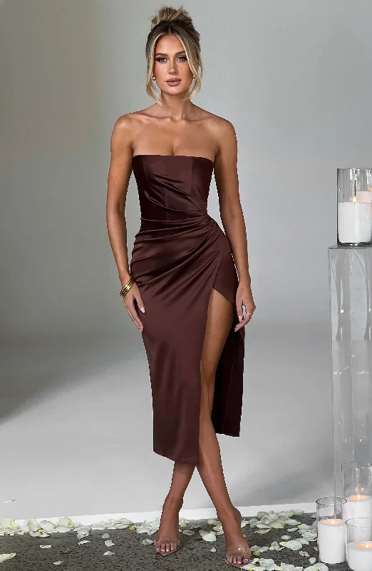 Women's High-Low DressesInez Midi Dress - Chocolate