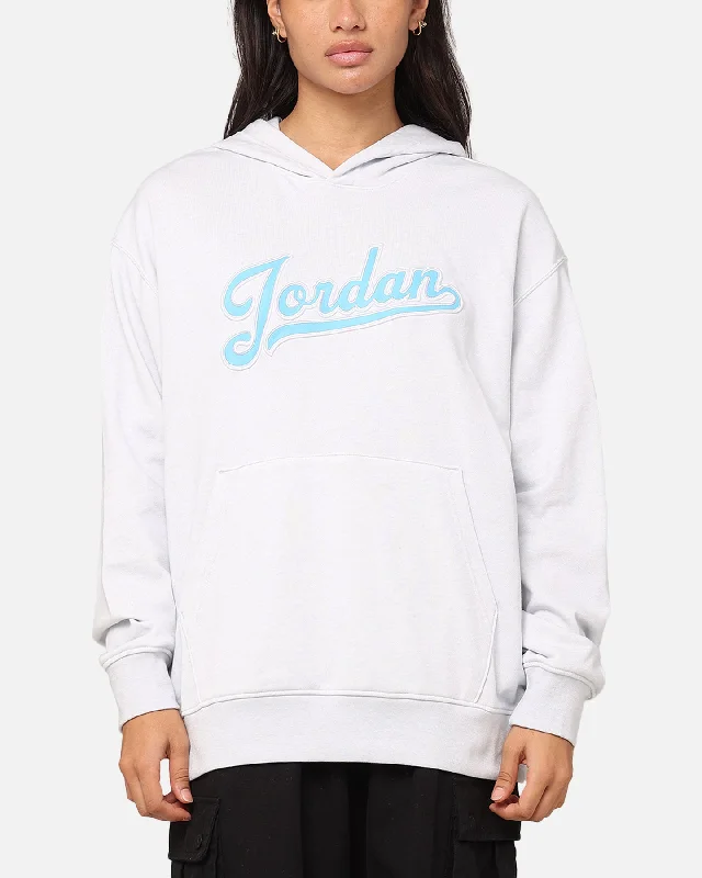 Women's Hooded Sweatshirts with Snap ButtonsJordan Flight MVP Fleece Pullover Hoodie Pure Platinum