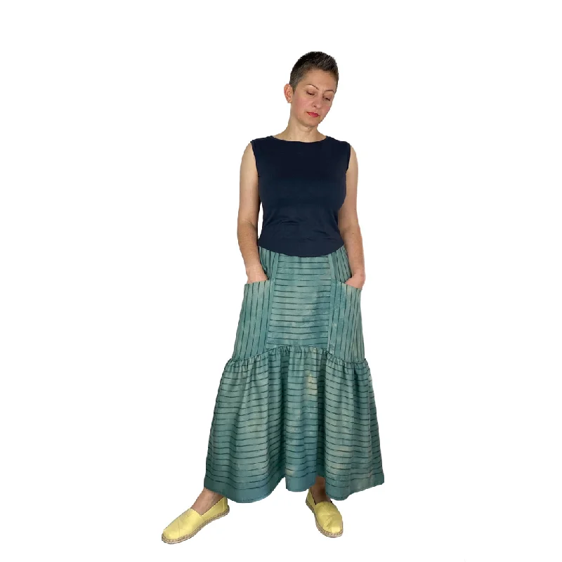 Women's Linen SkirtsDhurata Davies Olive Skirt