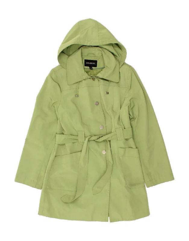 Women's Coats with Fur TrimLONDON FOG Womens Hooded Overcoat UK 16 Large Green Polyester