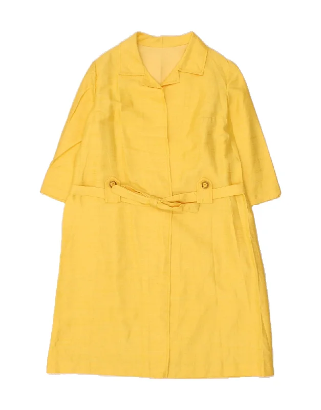 Women's Down CoatsVINTAGE Womens Overcoat UK 16 Large Yellow