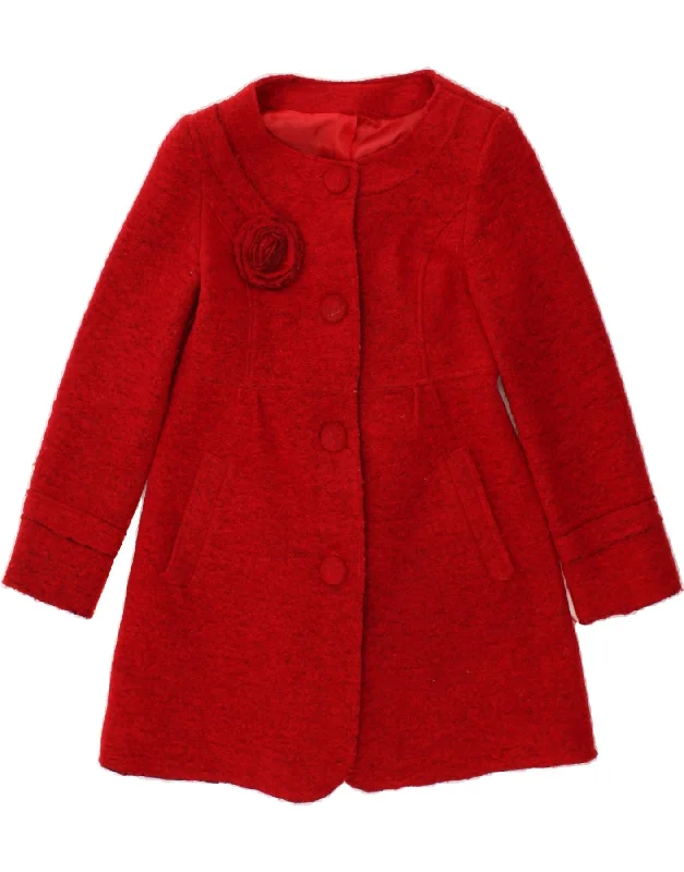 Women's Coats with SleevesVINTAGE Womens Overcoat UK 12 Medium Red Wool