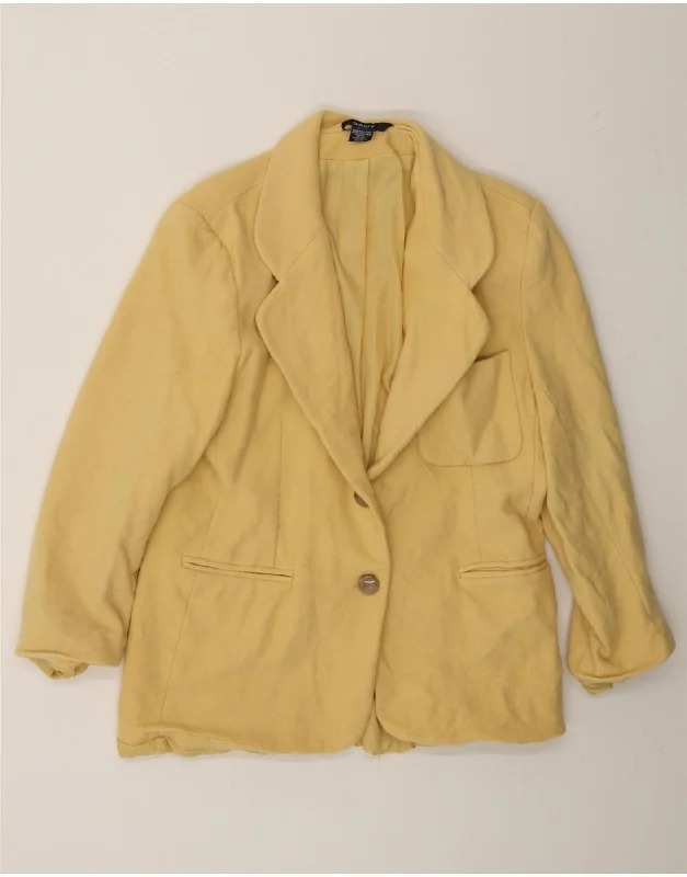 Women's Trench CoatsGANT Womens 2 Button Blazer Jacket UK 16 Large Yellow Wool