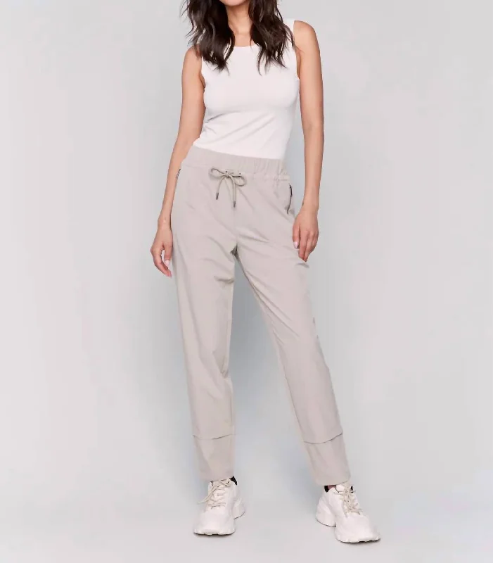 Women's Jodhpurs with Low CollarTechno Pull-On Pants In Natural