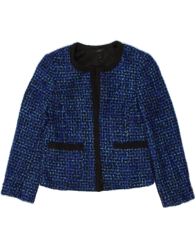 Women's Coats with Fur TrimmedJ. CREW Womens Crop Blazer Jacket US 2 XS Blue Houndstooth