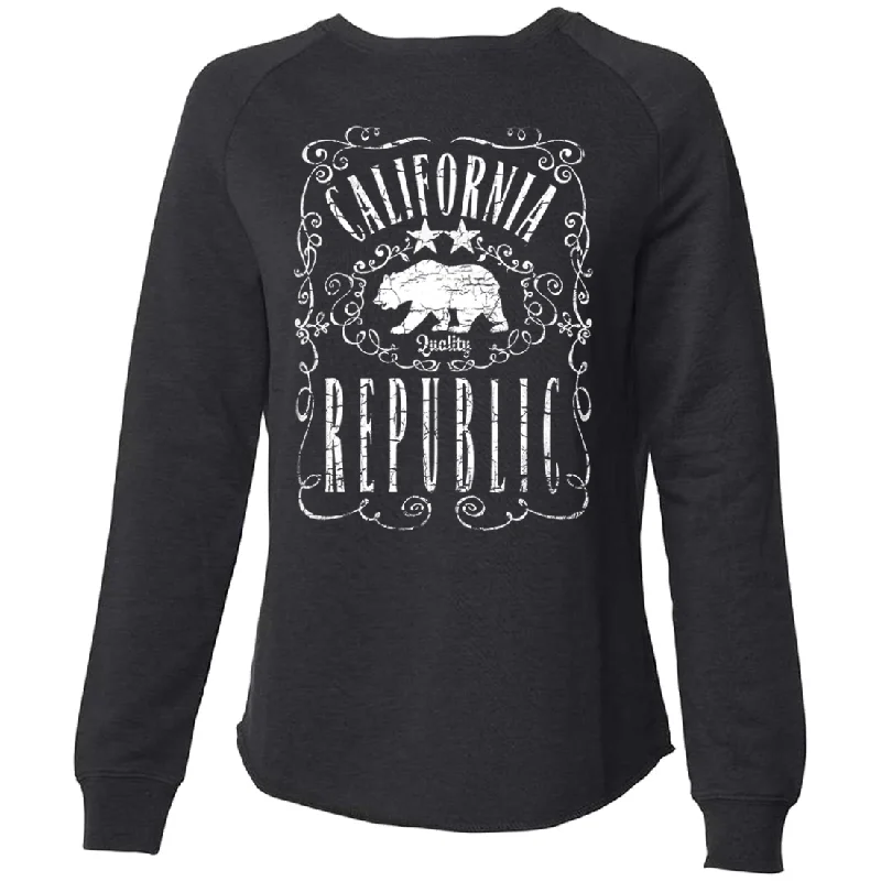 Women's Hooded Sweatshirts with Jacquard LiningCalifornia Republic JD Whiskey Super Soft Crewneck Sweater