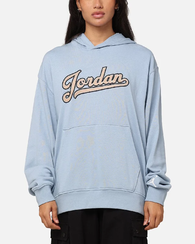 Women's Hooded Sweatshirts with Side PocketsJordan Flight MVP Fleece Pullover Hoodie Blue Grey