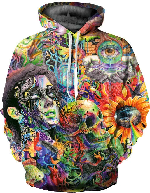 Women's Hooded Sweatshirts with Polka Dot LiningTrippy Abstract Sweat Hoodie