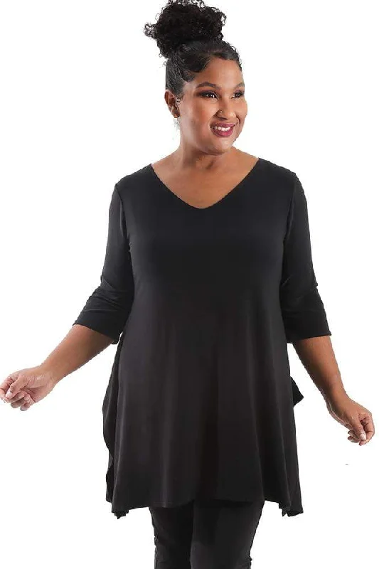 Women's Tapered PantsVikki Vi Jersey Black Handkerchief Tunic